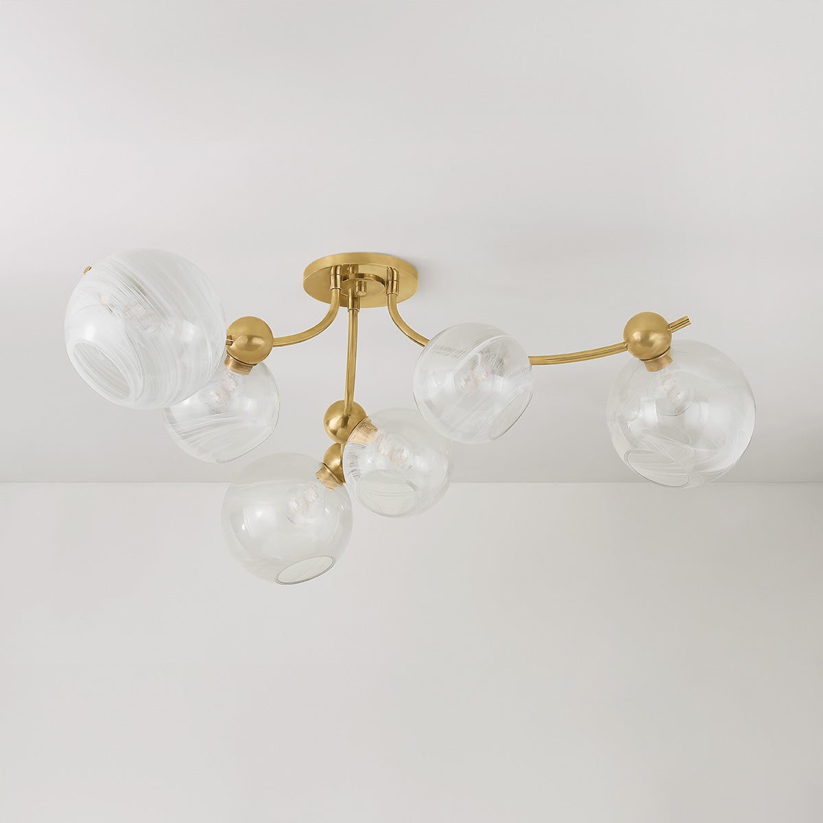 Corbett Astraia Semi-Flush Mount Vintage Brass Detail 2