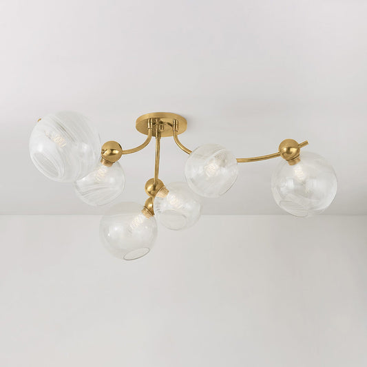 Corbett Astraia Semi-Flush Mount Vintage Brass Detail 1