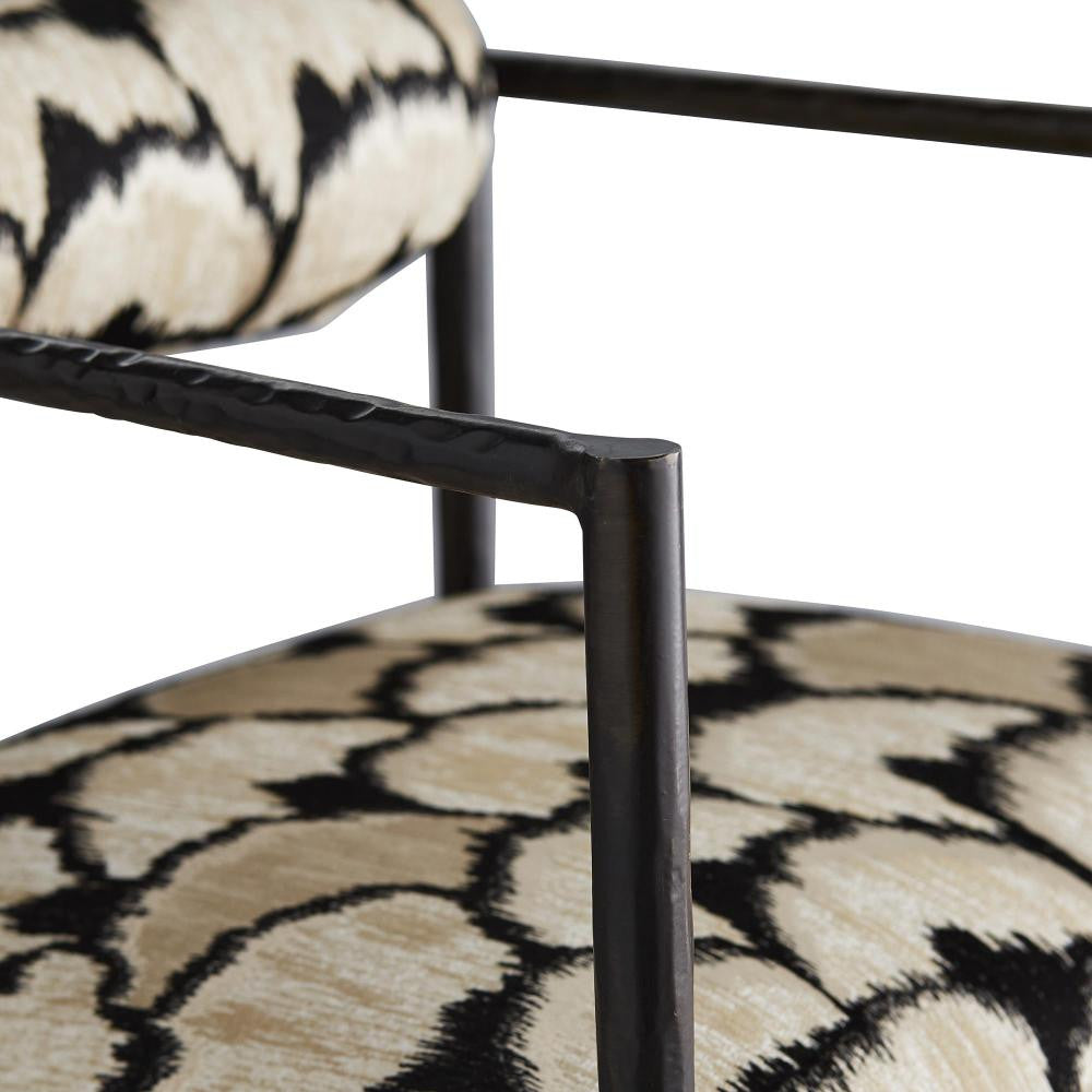 Arteriors Home Barbana Chair Ocelot Embroidery detail