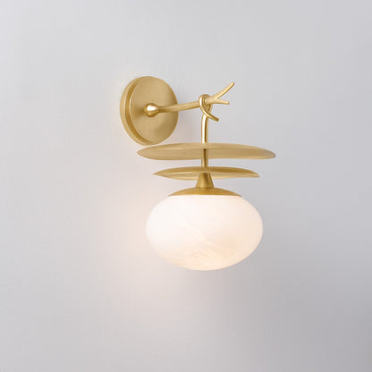 Corbett Ceylon Wall Sconce Vintage Gold Leaf Detail 2