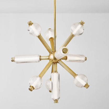 Corbett Atom Chandelier Vintage Brass Detail 2