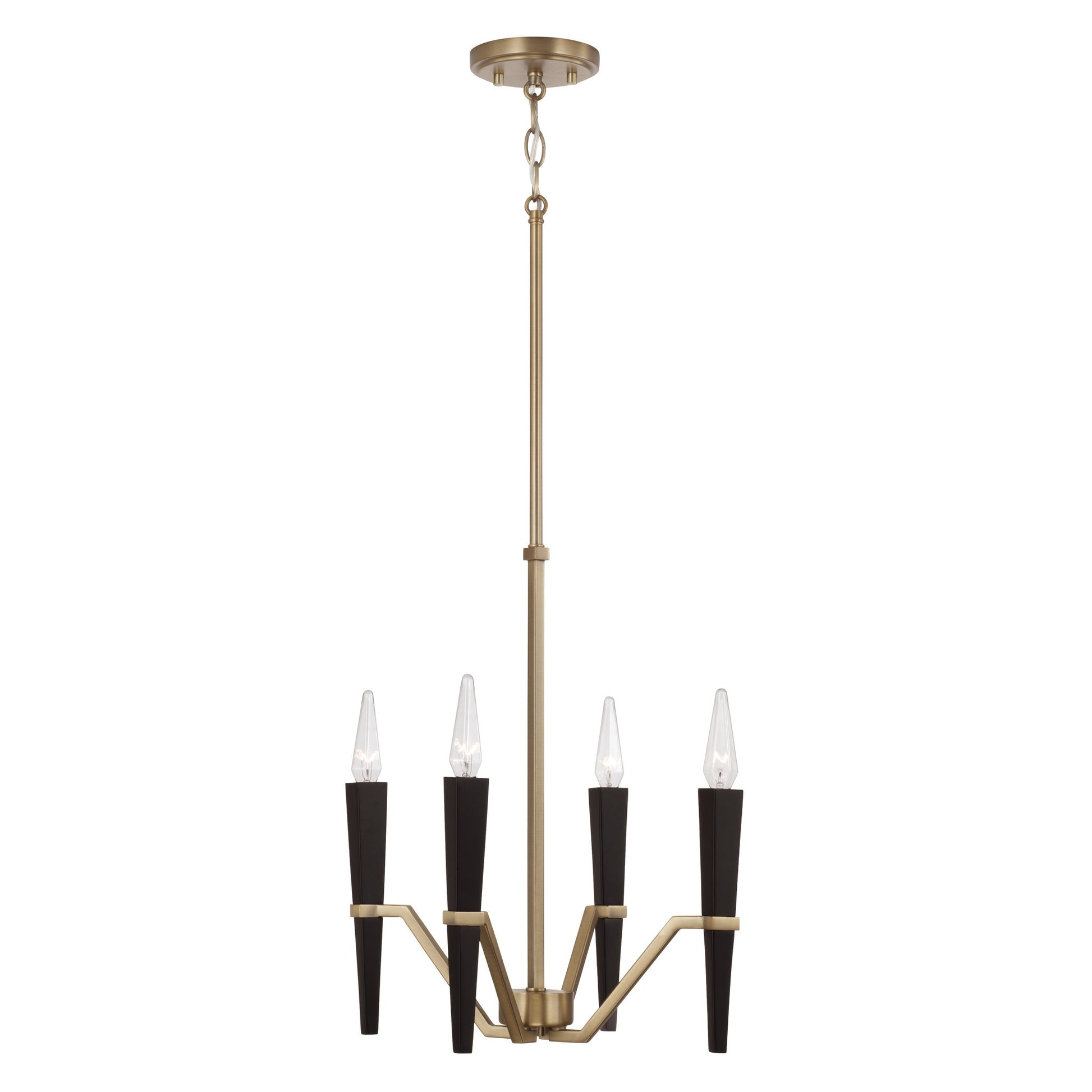Capital Enzo Small Chandelier in Aged Brass and Black