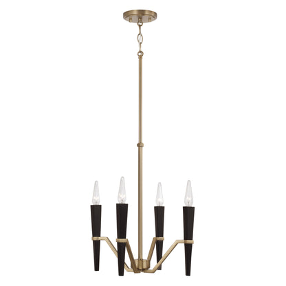 Capital Enzo Small Chandelier in Aged Brass and Black