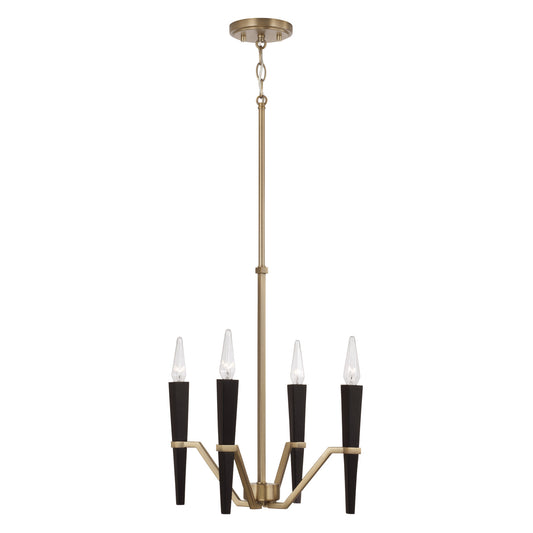 Capital Enzo Small Chandelier in Aged Brass and Black