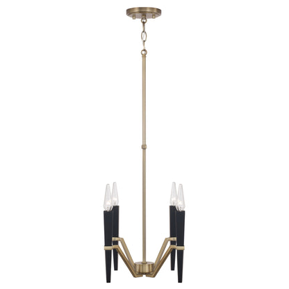 Capital Enzo Small Chandelier in Aged Brass and Black