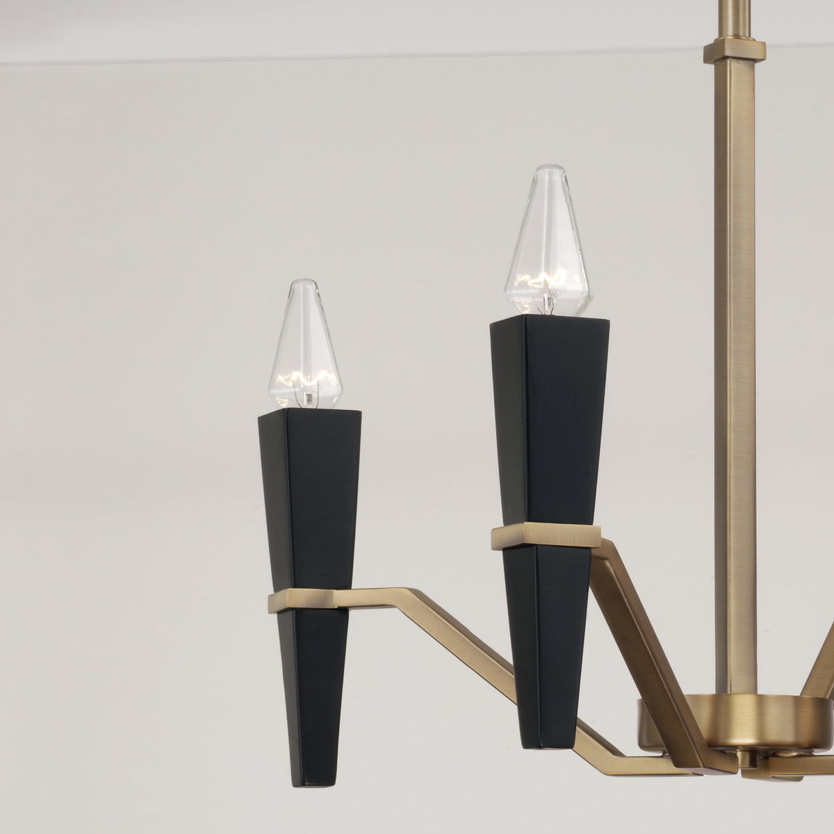 Capital Enzo Small Chandelier in Aged Brass and Black