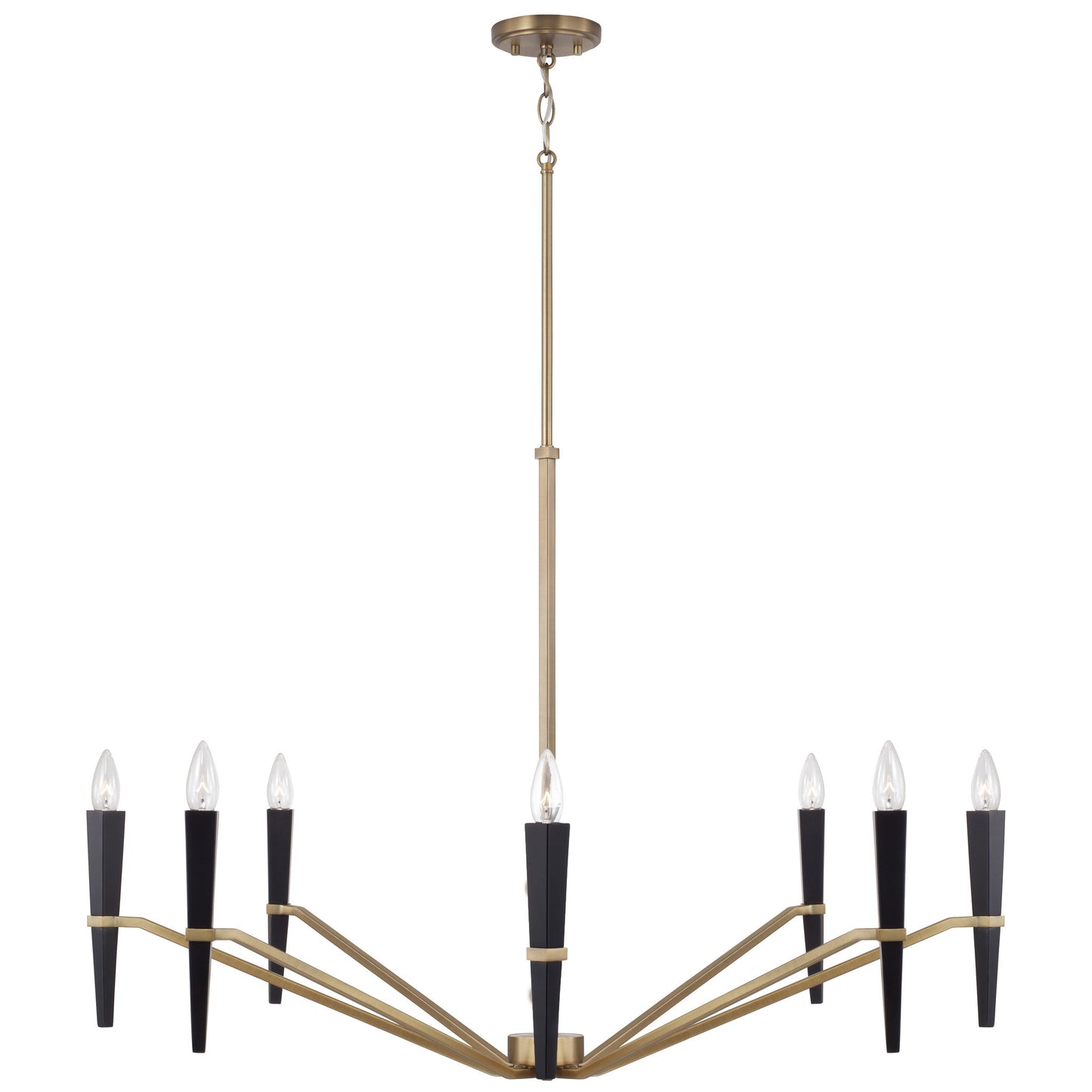 Capital Enzo Large Chandelier in Aged Brass and Black