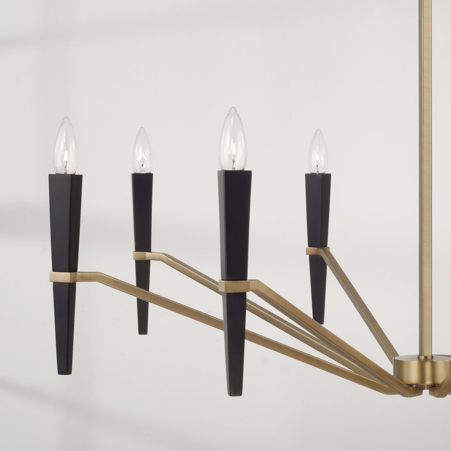 Capital Enzo Large Chandelier in Aged Brass and Black