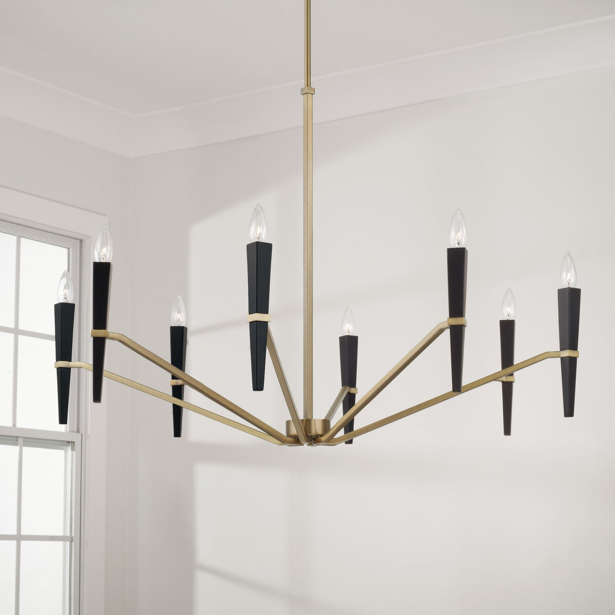 Capital Enzo Large Chandelier in Aged Brass and Black