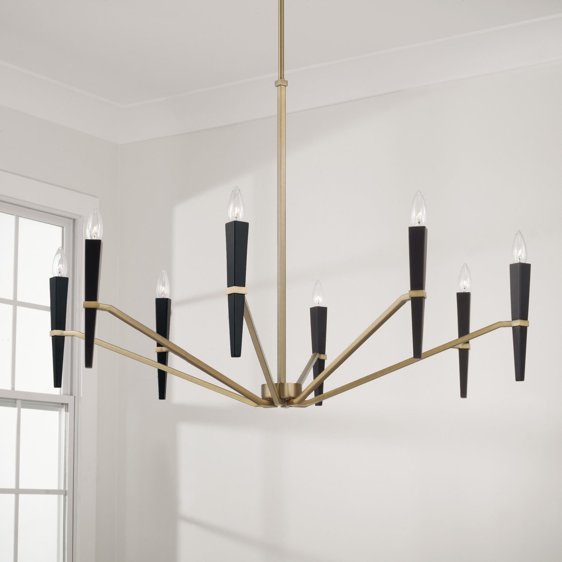 Capital Enzo Large Chandelier in Aged Brass and Black