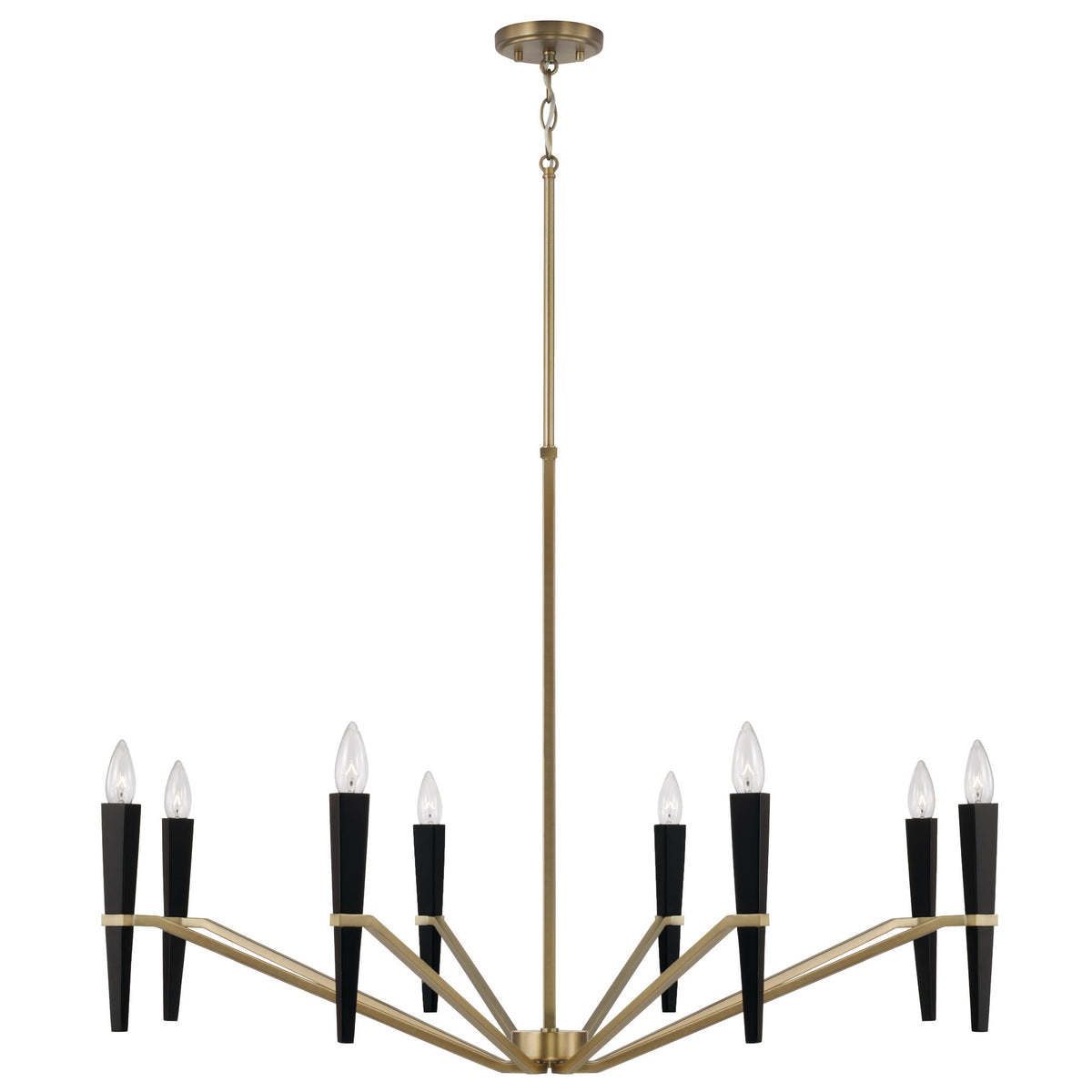 Capital Enzo Large Chandelier in Aged Brass and Black