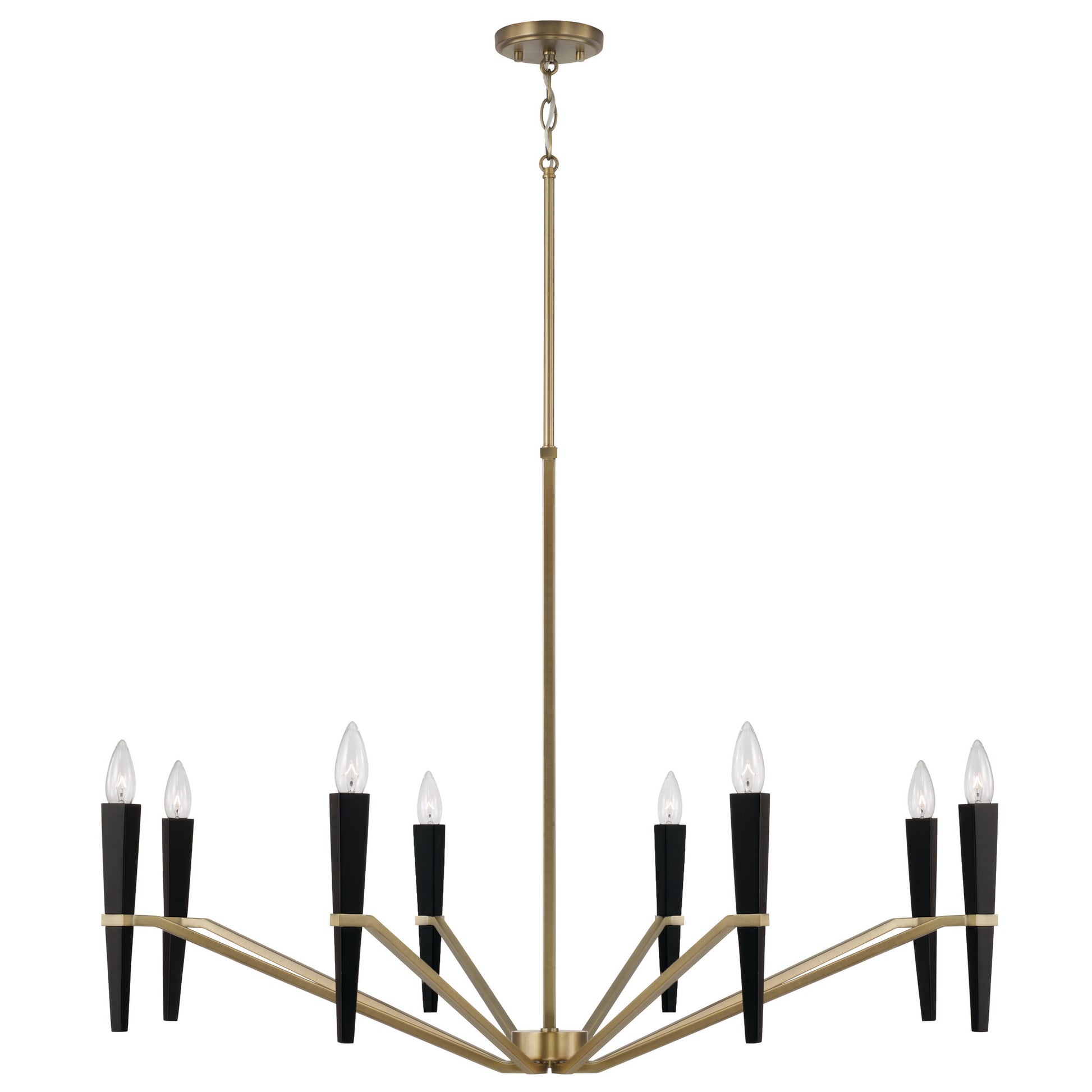 Capital Enzo Large Chandelier in Aged Brass and Black