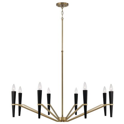 Capital Enzo Large Chandelier in Aged Brass and Black