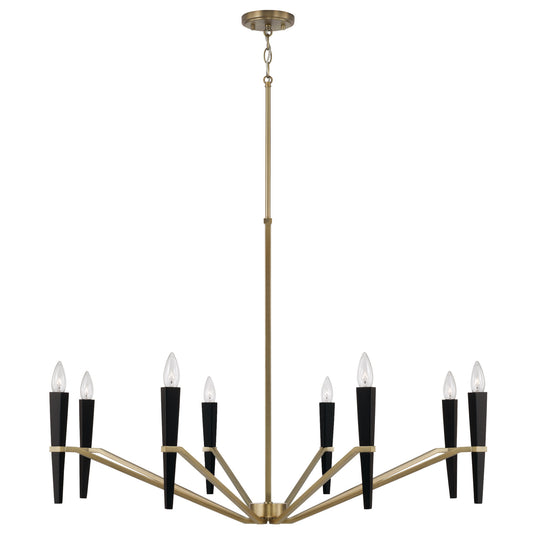 Capital Enzo Large Chandelier in Aged Brass and Black