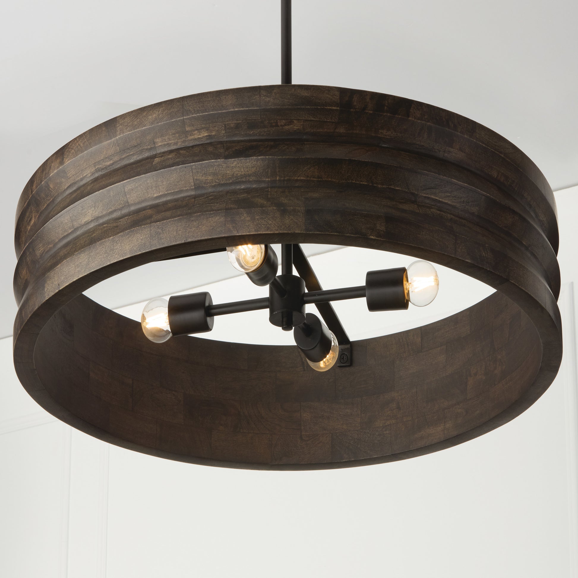 Capital Dunn Chandelier in Espresso Stain and Black