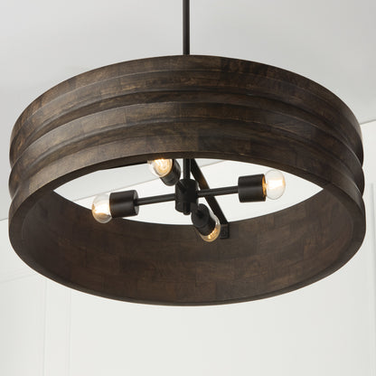 Capital Dunn Chandelier in Espresso Stain and Black