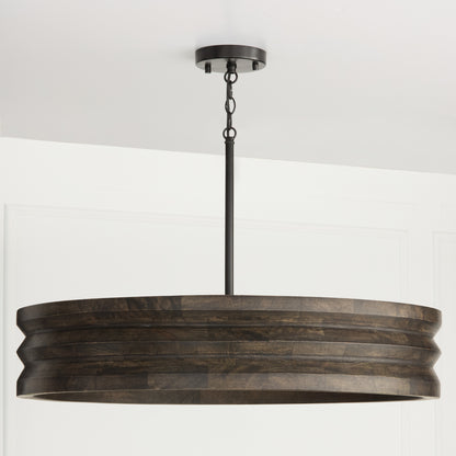 Capital Dunn Chandelier in Espresso Stain and Black
