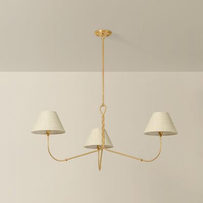 Hudson Valley Dekalb 3-Light Chandelier Vintage Gold Leaf detail view 1