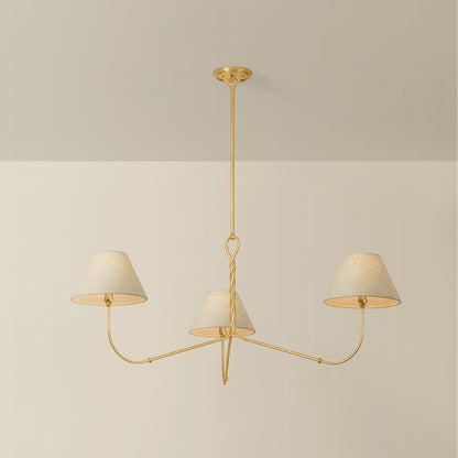 Hudson Valley Dekalb 3-Light Chandelier Vintage Gold Leaf detail view 2
