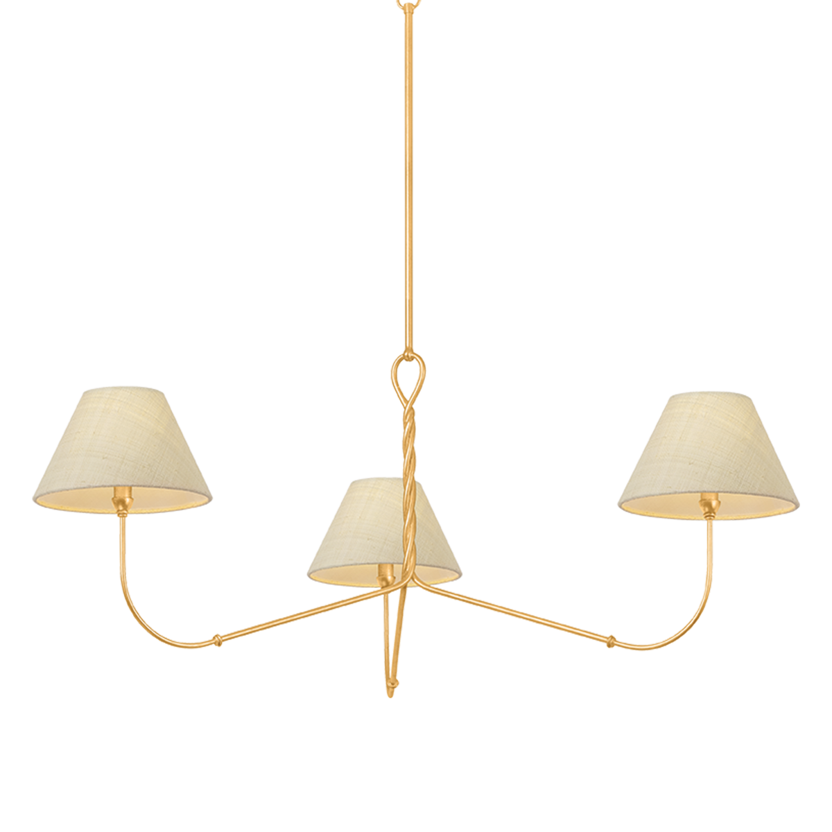 Hudson Valley Dekalb 3-Light Chandelier Vintage Gold Leaf
