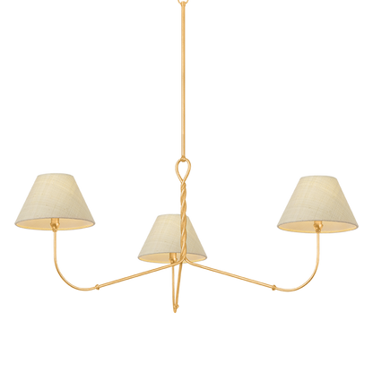 Hudson Valley Dekalb 3-Light Chandelier Vintage Gold Leaf
