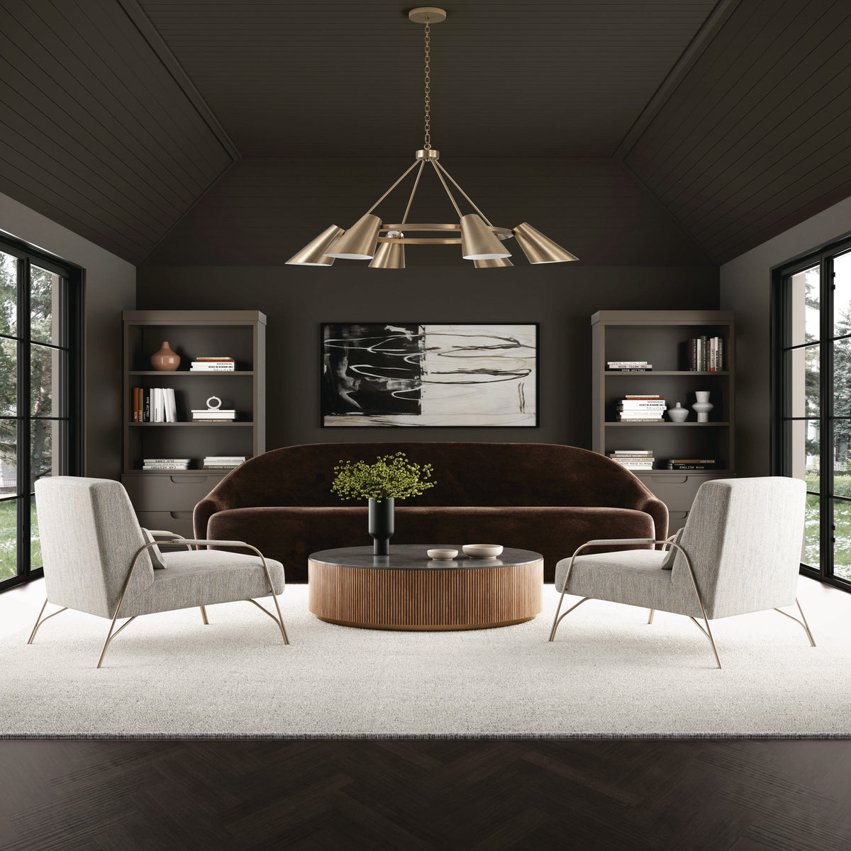 Capital Leo Chandelier in Matte Brass