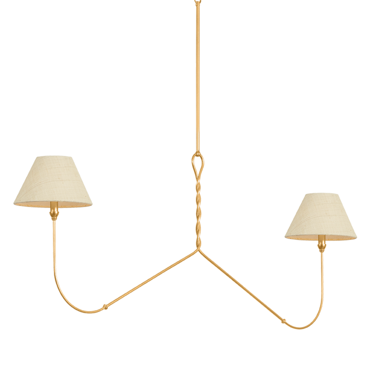 Hudson Valley Dekalb 2-Light Linear Chandelier Vintage Gold Leaf