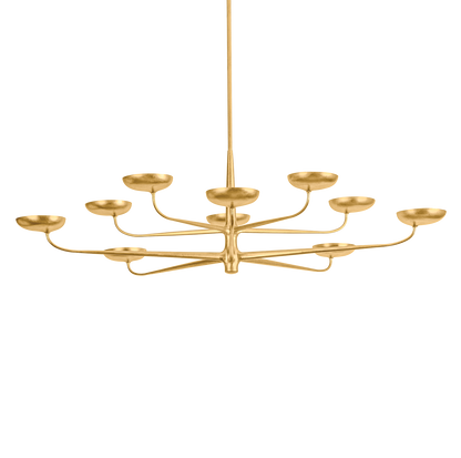 Hudson Valley Taormina 63" Chandelier Vintage Gold Leaf