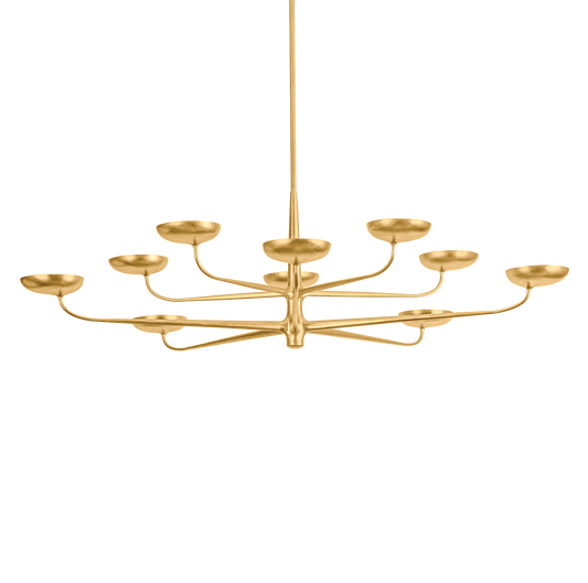 Hudson Valley Taormina 63" Chandelier Vintage Gold Leaf