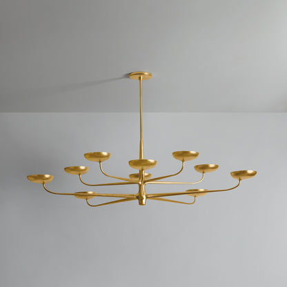 Hudson Valley Taormina 63" Chandelier Vintage Gold Leaf detail view 1