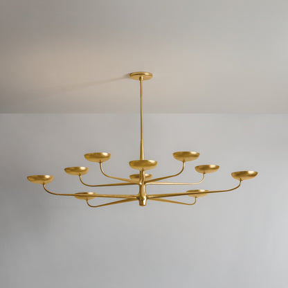 Hudson Valley Taormina 63" Chandelier Vintage Gold Leaf detail view 2