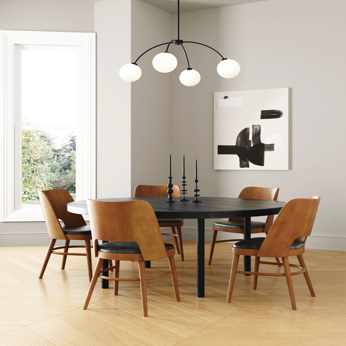 Capital Amos Medium Chandelier in Black Iron