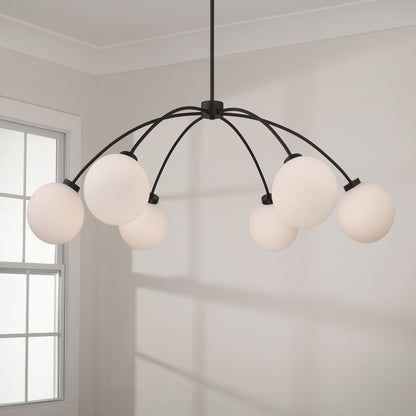 Capital Amos Large Chandelier in Black Iron