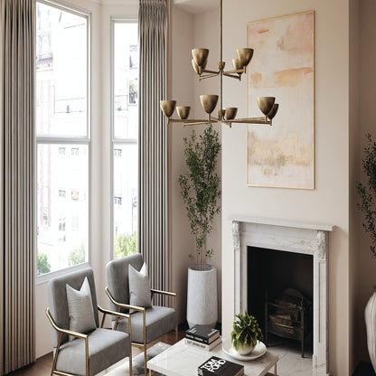Capital Francesca Two-Tier Large Chandelier in Matte Brass