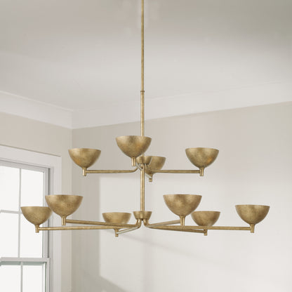 Capital Francesca Two-Tier Large Chandelier in Matte Brass