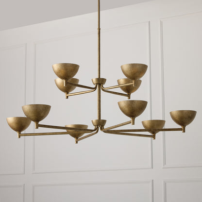 Capital Francesca Two-Tier Large Chandelier in Matte Brass