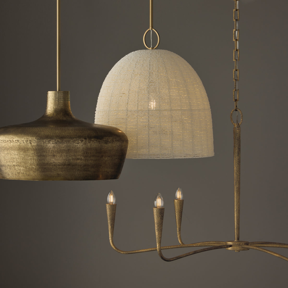 Capital Savari Large Chandelier in Artisan Gold