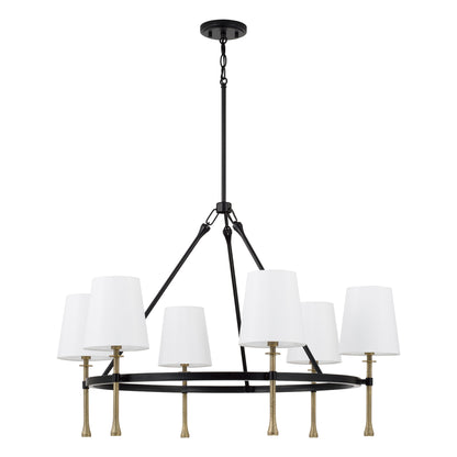 Capital Hollis Large Chandelier in Matte Black with Hammered Gold