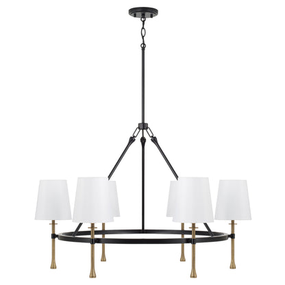Capital Hollis Large Chandelier in Matte Black with Hammered Gold