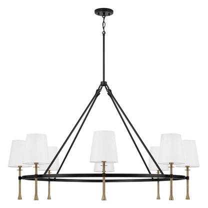 Capital Hollis Grand Chandelier in Matte Black with Hammered Gold