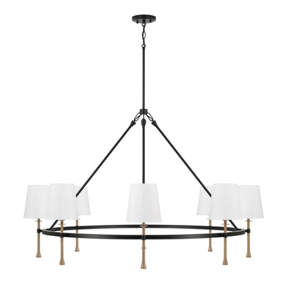 Capital Hollis Grand Chandelier in Matte Black with Hammered Gold