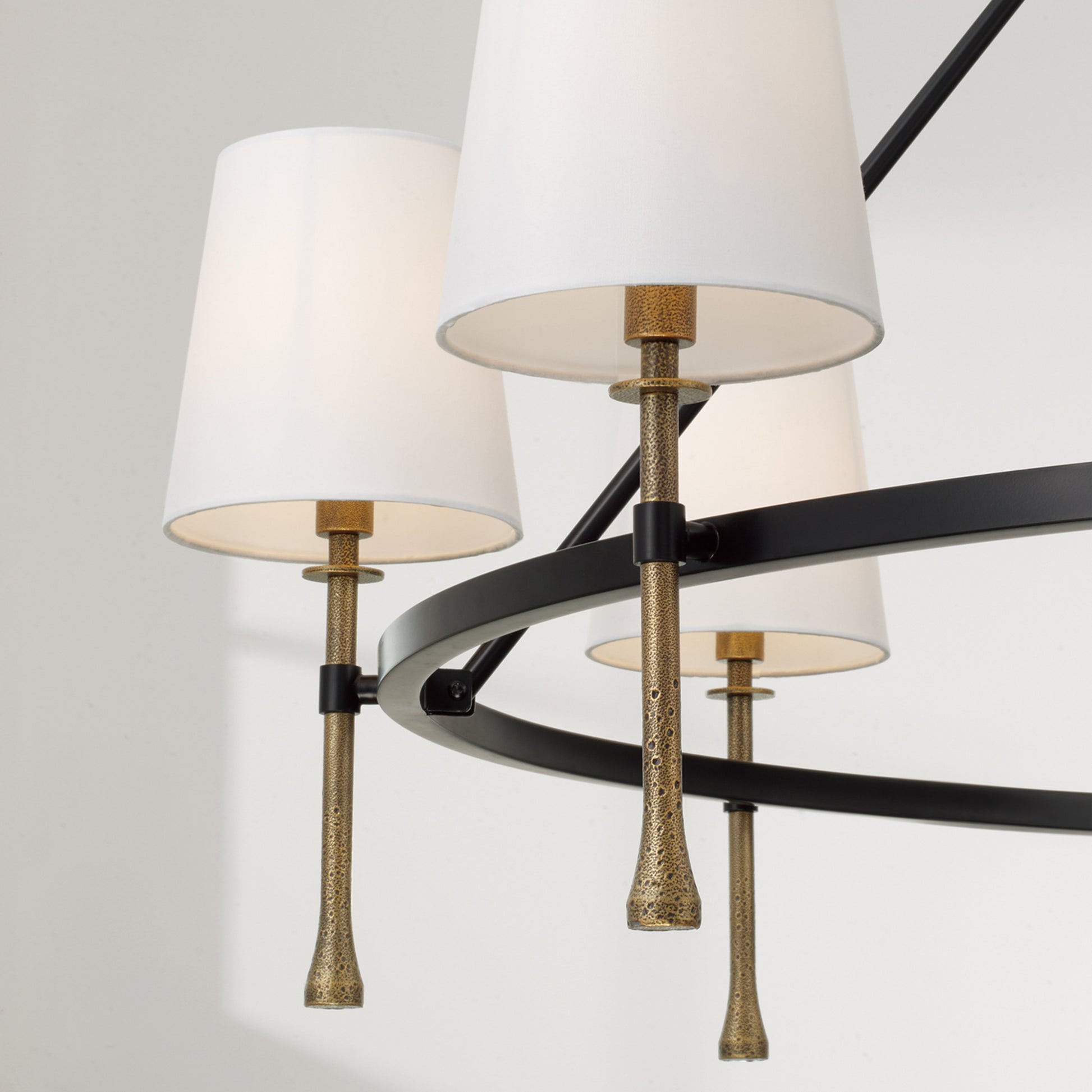 Capital Hollis Grand Chandelier in Matte Black with Hammered Gold