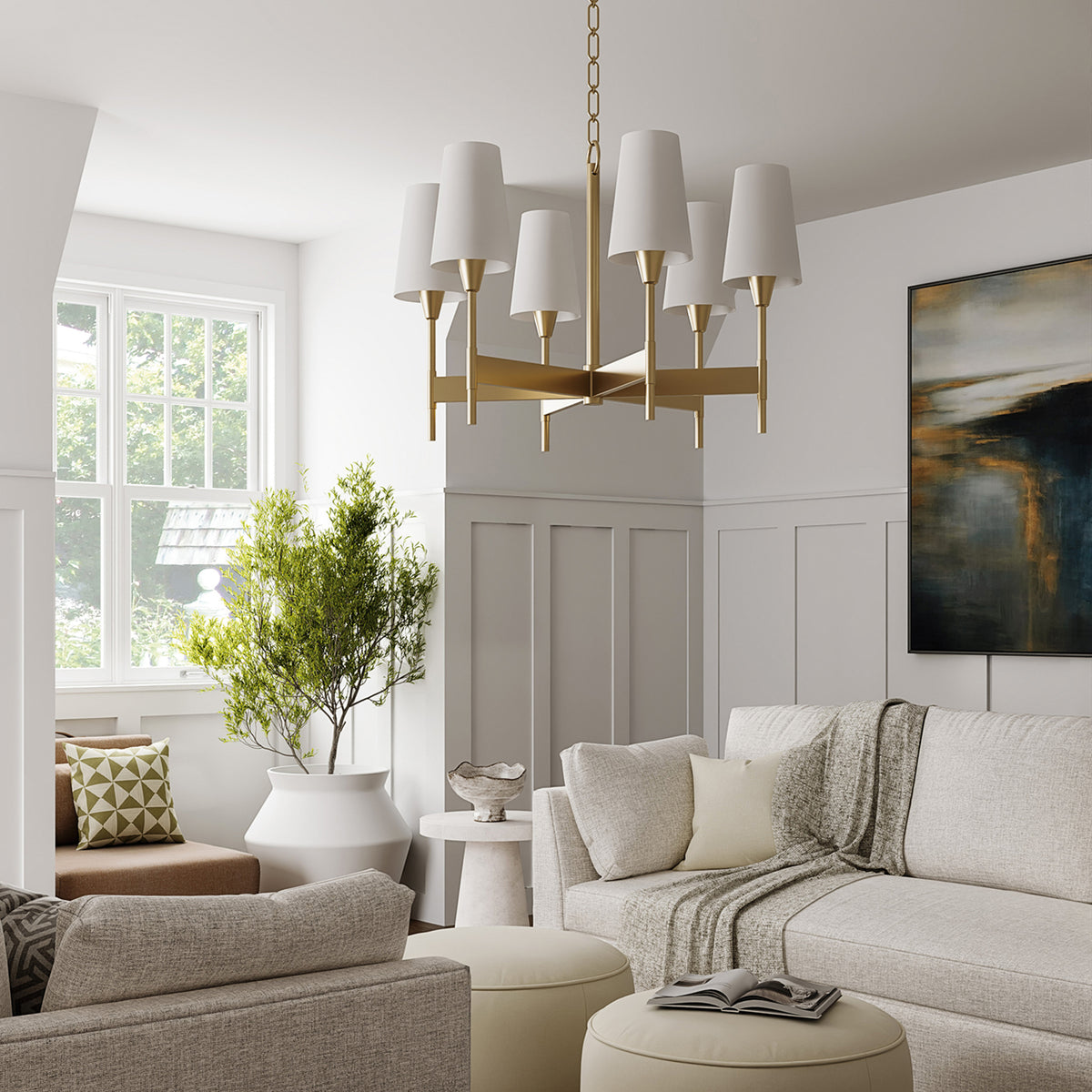 Capital Leland Medium Chandelier in Aged Brass