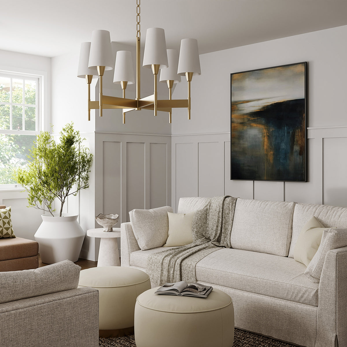 Capital Leland Medium Chandelier in Aged Brass