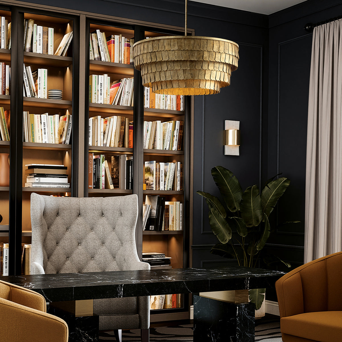 Capital Arden Chandelier in Ancestral Gold