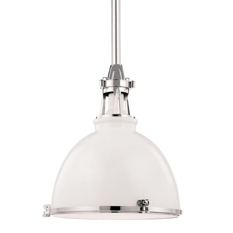 Hudson Valley Massena Pendant White, Polished Nickel Combo