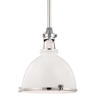 Hudson Valley Massena Pendant White, Polished Nickel Combo
