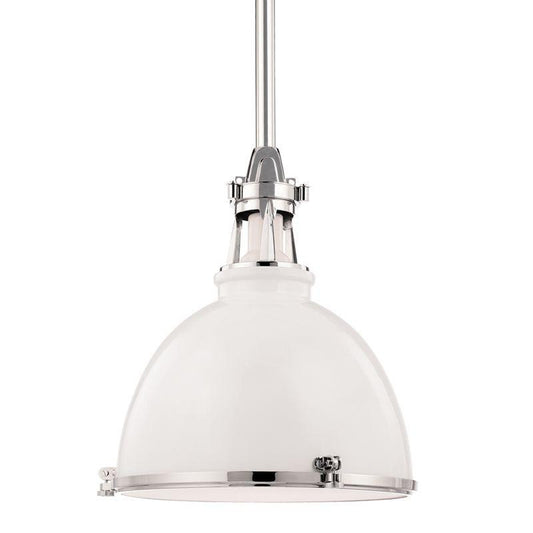 Hudson Valley Massena Pendant White, Polished Nickel Combo