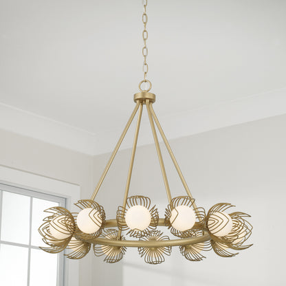 Capital Flora Medium Chandelier in Buffed Gold