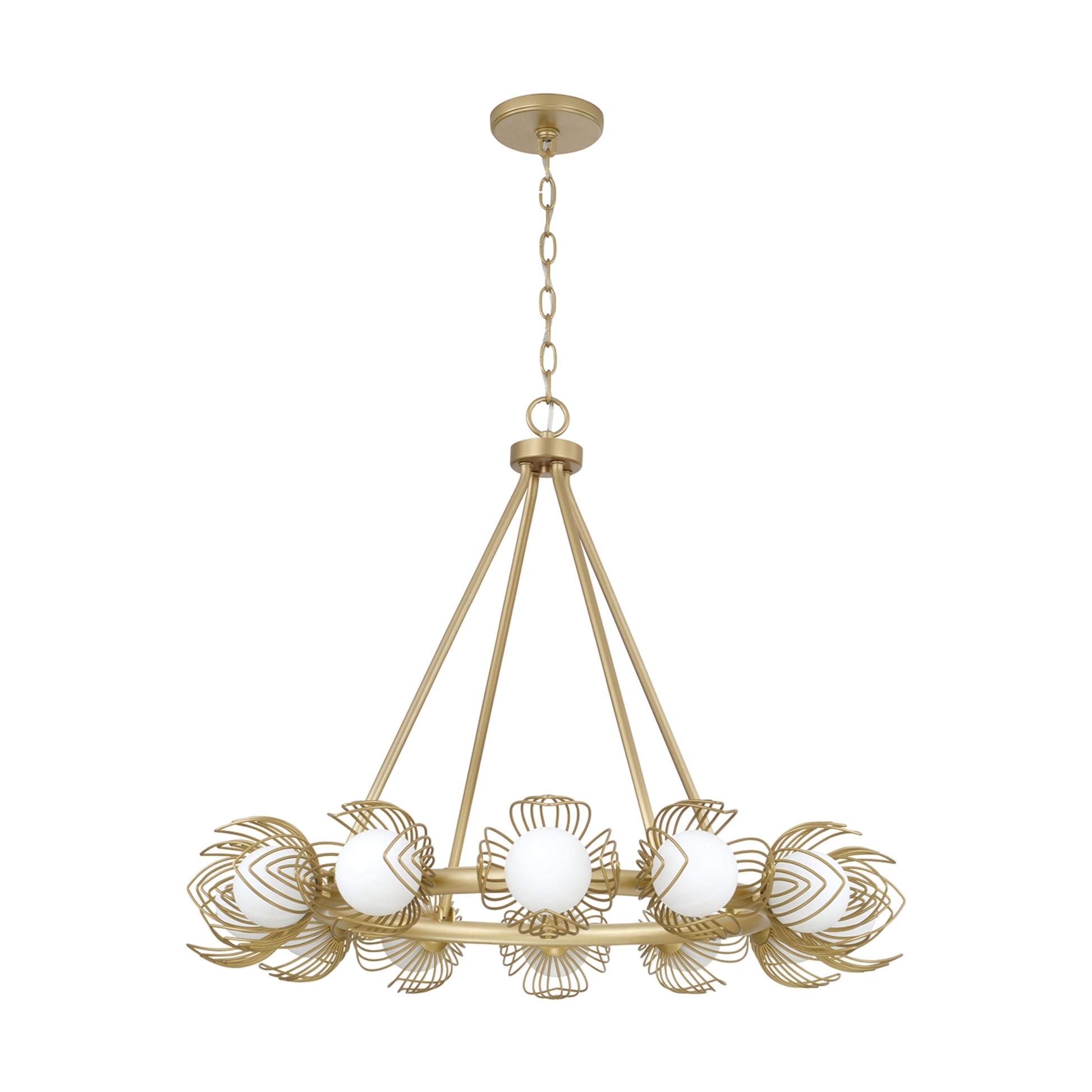 Capital Flora Medium Chandelier in Buffed Gold